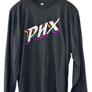 PHX Graphic Long Sleeve Tee - Charcoal with Rainbow Accent